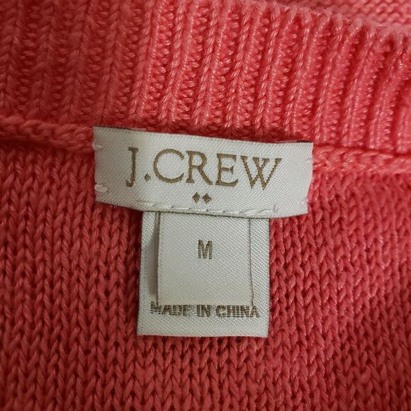 J.Crew Womens Sweater Size Medium 100% Linen Short Sleeve Melon Pullover F2105 - Picture 6 of 9